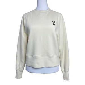 Ami Cream Logo Crewneck Sweatshirt